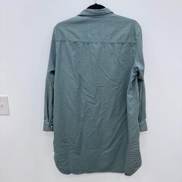 Frank & Eileen Mary Famous Denim Shirt Dress in Thyme M Distressed look - Picture 5 of 9